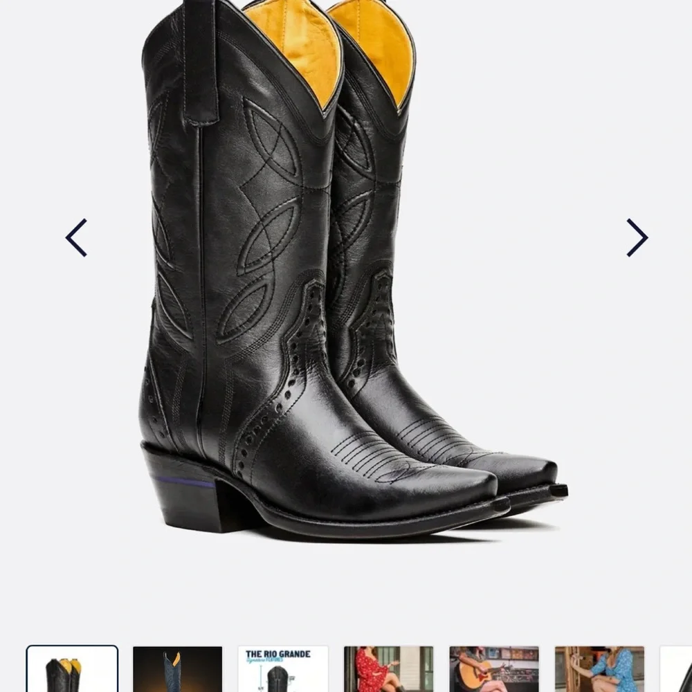 100% Leather Cowboy Boots - Picture 3 of 4